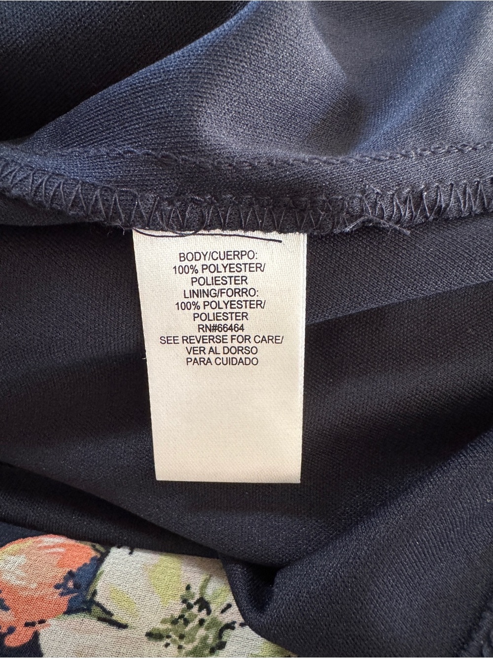 Sandra Darren Floral & Stripe Ruffle Maxi Dress - Navy with Pastel Accents 10P - Picture 9 of 10